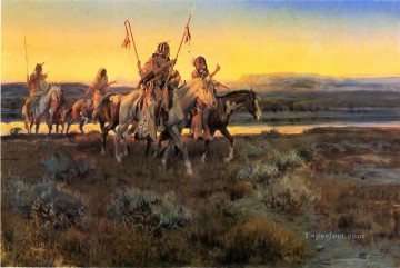 piegans 1918 Charles Marion Russell Indiens d’Amérique Peinture à l'huile